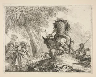Die Jungfrau und das Kind mit Joseph, aus der Serie Idee pittoresche sopra la fuga in Egitto (Flucht nach Ägypten)