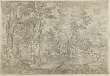 Landschaft mit Nymphen und Satyrn