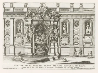 Nymphaeum im Innenhof des Palazzo Borghese in Rom