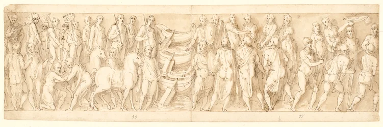 Die Sarmaten ergeben sich (LIII); Deutsche werden über die Donau geführt (LIX); Deutsche werden von Sarmaten vor Marcus Aurelius angeklagt (LX); Beginn einer Enthauptungsszene (LXI)