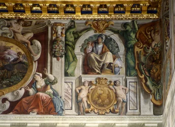 Detail aus dem Fresko des Palasthalls, Quirinalspalast, Rom