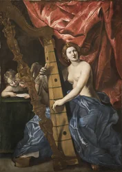 Venus beim Harfenspiel, um 1630