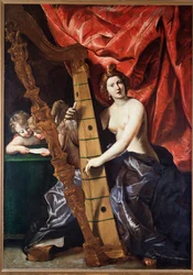 Harfe spielende Musikerin (Allegorie der Musik)