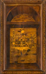 Kanonischer Chor aus Holz, Intarsien von Giovanni Maria Platina 1484, Oberer Stall, Piazza del Duomo di Cremona