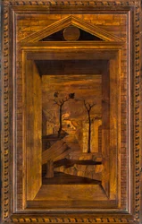 Lignaeanischer Kanonischer Chor, Intarsien von Giovanni Maria Platina 1484, Oberer Stuhl