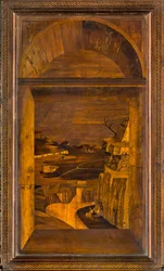 Lignaeanischer Kanonischer Chor, Intarsien von Giovanni Maria Platina 1484, Oberer Stuhl