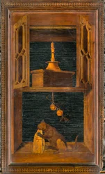 Lignaeanischer Kanonischer Chor, Intarsien von Giovanni Maria Platina 1484, Oberer Stuhl