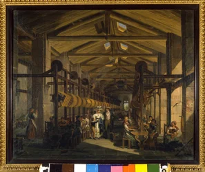 Seidenspinnerei. Gemälde von Giovanni Migliara