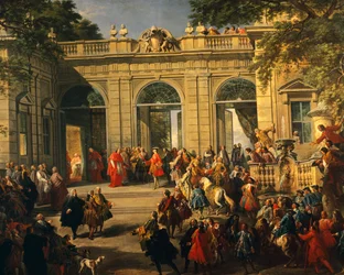 Karl III. von Bourbon besucht Papst Benedikt XIV. im Kaffeehaus des Quirinal