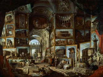 Imaginäre Galerie mit Ansichten des antiken Roms, ca. 1756