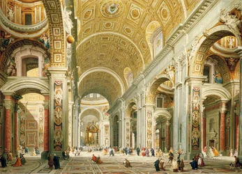 Innenraum von St. Peter in Rom, Blick nach Westen zum Grab von St. Peter