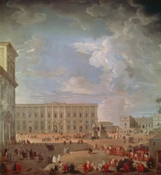 Ansicht des Quirinal und der Piazza di Monte Cavallo, von Giovanni Paolo Pannini