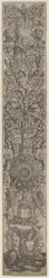 Ornamenttafel: Triton, geritten von einem Kind
