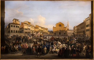 Berlingaccio auf dem Platz St. Croce in Florenz