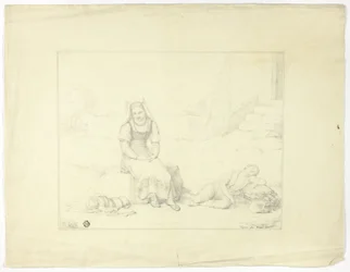 Römische Bäuerin und schlafende Kinder