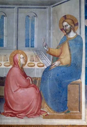 Das Leben der Jungfrau: Christus im Haus von Martha und Maria (Detail)