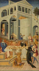 Das Haupt Johannes des Täufers vor Herodes gebracht, 145560