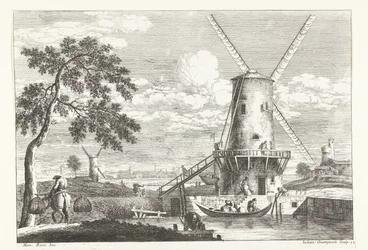 Landschaft mit Mühle am Wasser (Italienische Landschaften)