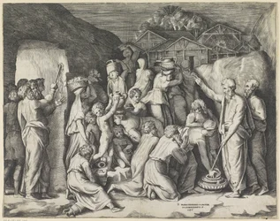 Moses befiehlt den Israeliten, das Manna zu sammeln, und schlägt Wasser aus dem Felsen