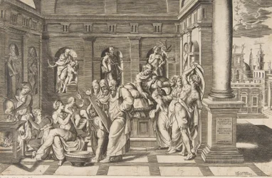 Die Geburt des Heiligen Johannes des Täufers in einem klassischen Gebäude, ca. 1531-76