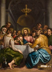 Kapelle des Allerheiligsten Sakraments, zweiter Spann Nordseite, Giulio Campi, Letztes Abendmahl 1569