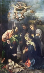 Die Geburt Christi mit den Heiligen Matthias, Antonius von Padua, dem seligen Albert von Villa d