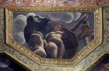 Eine Nymphe. Fresko von Giulio Pippi de