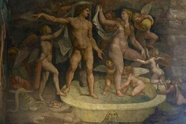Fresko (Detail) aus der Kammer von Amor und Psyche, 1526-1534