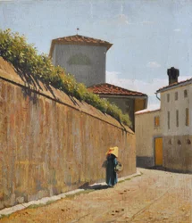 Gasse unter der Sonne, um 1863