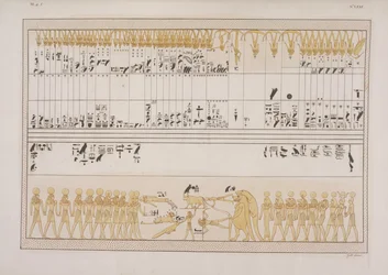 Der große Tierkreis, aus dem Grab von Menephtah I., Biban-el-Moluk, Nubien, Illustration aus „Die Denkmäler von Ägypten und Nubien...“ von Ippolito Rosellini
