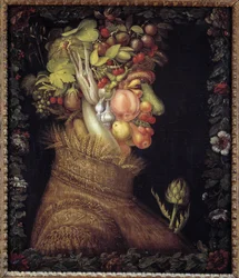 Der Sommer. Allegorie über die Jahreszeiten. Gemälde von Giuseppe Arcimboldo (1527-1593). Louvre-Museum
