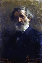 Porträt von Giuseppe Verdi (1813-1901), italienischer Komponist von Barbaglia. Conservatorio G. Verdi. Mailand