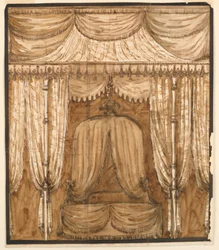 Ansicht einer Bettnische, ca. 1790