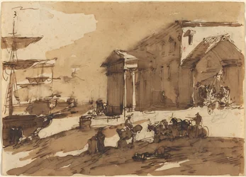 Capriccio einer Hafenszene