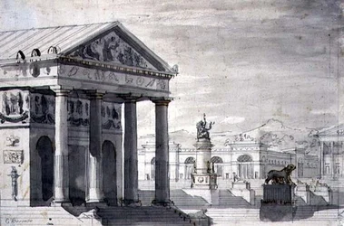 Neoklassizistisches Bühnenbild, ca. 1825