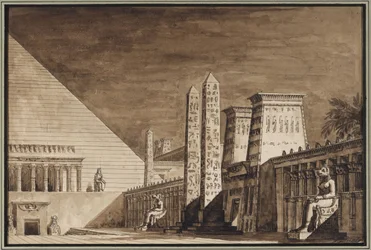 Bühnenbild für die Oper Semiramide von Gioachino Rossini