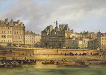 Hotel de Ville und Ufer, Paris, 1828