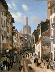 Blick über die Straße Corsia dei Servi (um 1839)