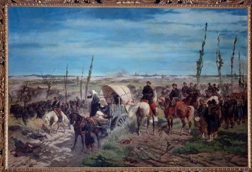 Italienisches Militärlager in der Schlacht von Magenta im Jahr 1859