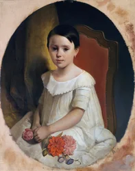 Kleines Mädchen mit Blumen