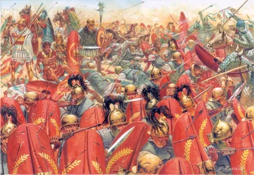 Antikes Rom: Die Schlacht von Carrhes (oder Charan) besiegte die römischen Legionen unter General Crassus, durch die Parther unter der Führung von General Surena am 9. Juni