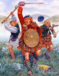 Letzte Jakobiten-Rebellion: der Angriff der Highlander in der Schlacht von Culloden 1746
