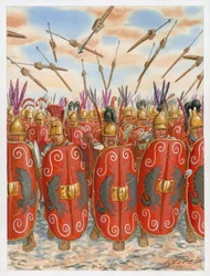 Republikanische römische Legionäre im Kampf