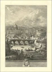Il Prospetto della Città Leonina, mit der Vatikanbasilika, Brücke und Castel S. Angelo