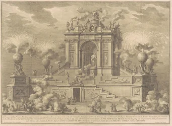 Die Prima Macchina für die Chinea von 1767: Ein Triumphbogen mit dem Farnese-Herkules