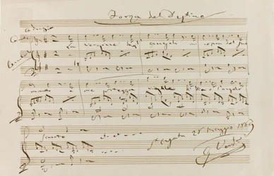 Musikalisches Zitat aus La forza del destino, St. Agata, 28. Mai 1869, 1869