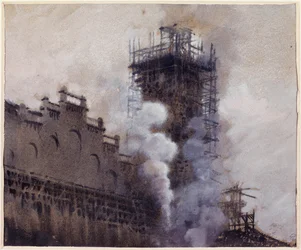 Der Bau des Trocadéro im Jahr 1876