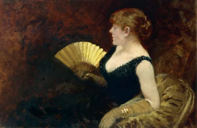 Frau mit Fächer