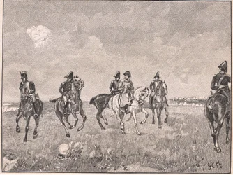 Napoleon und seine Suite in Boulogne, 1803