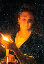 Frau mit Kerze, späte 1660er Jahre